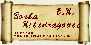 Borka Milidragović vizit kartica